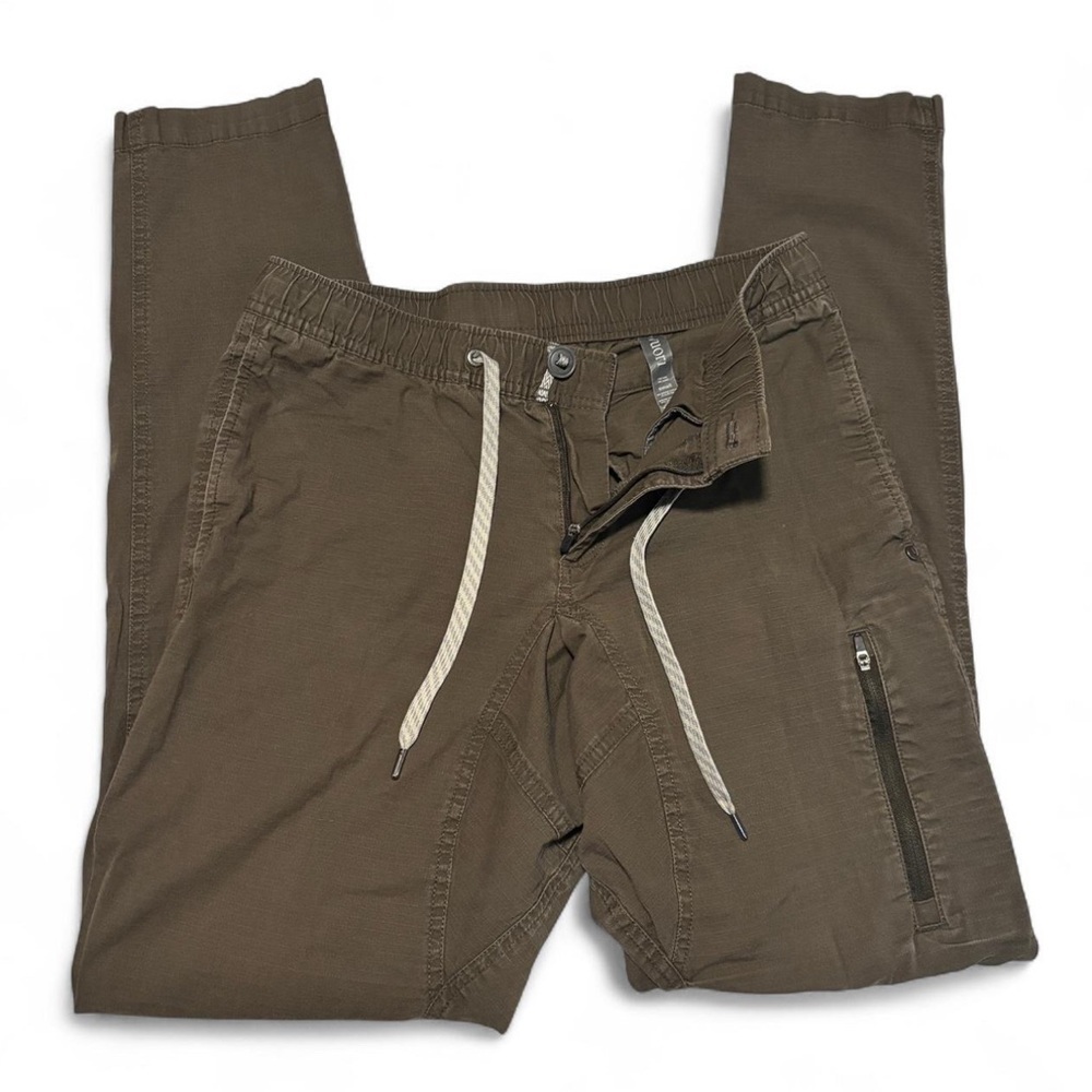Vuori Men’s Size Small Green Ripstop Jogger Pants Drawstring Waist Zip Pocket - Picture 3 of 6